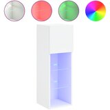 Maison Chic TV omarica - TV stojalo - Televizijska omarica z LED lučkami bela 30,5x30x90 cm, (21699516) Cene