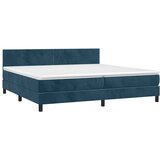  box spring s madracem LED tamnoplavi 200x200 cm baršun | shoptok.hr