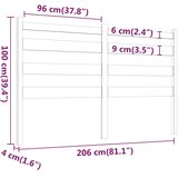  Uzglavlje za krevet sivo 206 x 4 x 100 cm od masivne borovine | shoptok.hr