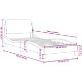  Posteljni okvir z vzglavjem temno rjav 90x190 cm blag | Shoptok.si