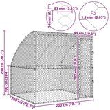  Kućica za pse s pohranom Srebrno 2 x 2 x 2 m Čelik | shoptok.hr