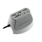 S Box DH-1 USB Hub sa čitačem kartica i audio priključcima, 3 portni 2.0, Sivi | ePonuda.com