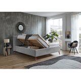 Meise Möbel Svijetlo sivi tapecirani bračni krevet s prostorom za odlaganje s podnicom 160x200 cm Riva – | shoptok.hr