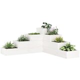 Maison Chic Cvetlični Lonec - Vrtna korita s 4 nadstropji bela 80,5x79x36 cm trdna borovina, (22057425) | Shoptok.si