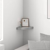  Plutajuća kutna polica visoki sjaj siva 25 x 25 x 3,8 cm MDF | shoptok.hr