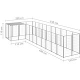  Pasji boks srebrn 7,26 m² jeklo | Shoptok.si