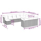  12-dijelni set vrtnih sofa od poliratana s jastucima crni | shoptok.hr