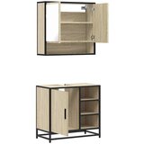 vidaXL 2-dijelni set kupaonskog namještaja boja hrasta sonome drveni | shoptok.hr