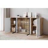 Livetastic Komoda Caro, Barva Hrasta, Bela | Shoptok.si