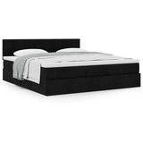 vidaXL Otomanski krevet s madracem crni 160x200cm od tkanine | shoptok.hr