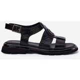 ARTIKER Leather Women's Sandals Patent With Decorative Detail | Shoptok.si