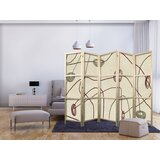  Japanski paravan - Bead Labyrinth - Minimalist Abstraction on a Worn Background | shoptok.hr