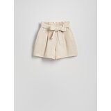 Reserved Šorcevi s dodatkom lana - bež | shoptok.hr