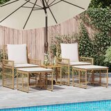  Set vanjskog namještaja 5 pcs Prirodna i krema bijela - Prirodna i kremasto bijela 2x pojedinačna stolica +2x stolica +1x mali s | shoptok.hr