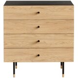 Woodman Črna/v naravni barvi visoka komoda v hrastovem dekorju 80x87 cm Jugend – | Shoptok.si