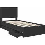  Krevetna konstrukcija Crna 100 x 200 cm Inženjersko Drvo | Eponuda.com