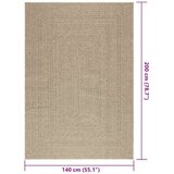  Tepih ZIZUR 140 x 200 cm s izgledom jute unutarnji i vanjski | shoptok.hr