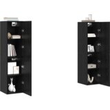 vidaXL Set TV komoda s policom s pohranom s vratima 4 pcs Crni hrast 30.5 x 30 x 60 cm | shoptok.hr