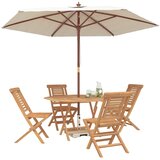  Vrtni set 5 kom. Smeđa Čvrsto teak drvo | shoptok.hr