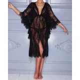 Ženski kratki kaftan Divine crni