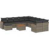 Maison Chic Seti vrtnega pohištva - Vrtna garnitura - Vrtni pohištvo set 12-delna z blazinami siva poli ratan, (21809045) | Shoptok.si