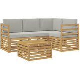  Set vanjskih sofa 5 pcs Bijela i svjetlosiva 59 x 59 x 37 cm | shoptok.hr