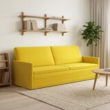 SOFA za 3 osobe Žuta 220 x 81 x 82 cm Baršun | shoptok.hr
