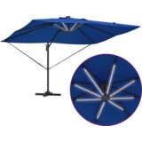  Kantilever Roma suncobran s LED svjetlima Azure plava 352x251x265 cm Aluminij | shoptok.hr