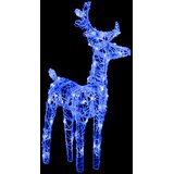  Ukrasni božićni sobovi i sanjke 160 LED žarulja 130 cm akrilni Plava 43 x 11 x 55 cm (2 kom) | Shoptok.si