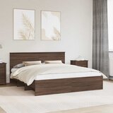  Krevetna konstrukcija s uzglavljem Smeđi hrast 200 x 200 cm | shoptok.hr