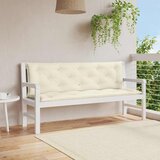  Jastuk za vrtnu klupu krem bijeli 150x(50+50)x7 cm od tkanine | shoptok.hr
