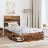  Krevetna konstrukcija Staro drvo 90 x 200 cm Konstruirano drvo Smeđa 203 x 93 x 100 cm | Shoptok.si