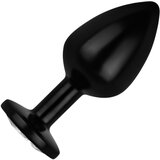 EasyToys - Anal Collection Aluminijski kovinski analni čep - M, črno/srebrn | Shoptok.si