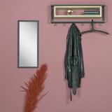 Spinder Design Crna/u prirodnoj boji metalna zidna vješalica s policom School – | shoptok.hr
