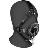 Ouch! Xtreme Open Mouth Gag Head Harness with Plug Stopper Black | shoptok.hr