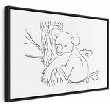  Slika - Quiet Charm of Nature (1-part) - Sleeping Koala in Black and White 60x40 U crnom drvenom okviru | shoptok.hr