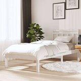  Posteljni okvir bel iz trdnega lesa 90x190 cm 3FT, (20905991) Cene