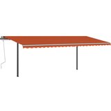  Tenda na ručno uvlačenje s LED svjetlima 6x3 m narančasto-smeđa | shoptok.hr