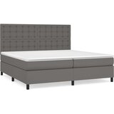 vidaXL Krevet s oprugama i madracem sivi 200x200 cm od umjetne kože | shoptok.hr