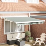  Senčnik Zelena in Bela 350 x 250 x 165 cm Poliester in aluminij, (5000221718) | Shoptok.si