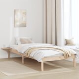 vidaXL Posteljni okvir z nočnimi omaricami Rjava 90 x 200 cm Rjava Cene