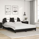 Maison Chic Posteljni okvir - Dvoposteljna postelja - Zakonska postelja z vzglavjem črn in bel 160x200 cm umetno usnje-J5899, (21774006) | Shoptok.si