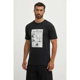 New Balance Bombažna kratka majica moška, črna barva, MT41595BK