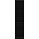 Ormarić za knjige 5 razina crni 40x24x175 cm konstruirano drvo | shoptok.hr