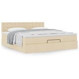  Otomanski krevet s madracem krem 160x200 cm od tkanine | shoptok.hr