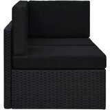 Poli 11-dijelna vrtna garnitura od poliratana s jastucima crna | shoptok.hr