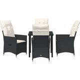  5-delni set vrtnarjenja s blazinami - Črn poli ratan, (22087169) | Shoptok.si