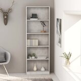 Ormarić za knjige s 5 razina boja betona 60x24x175 cm drveni | shoptok.hr