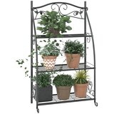 vidaXL Stojalo za rože črno 56x30x96 cm jeklo | Shoptok.si