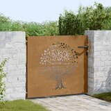  Vrtna vrata 85 x 75 cm od čelika COR-TEN s uzorkom stabla | shoptok.hr